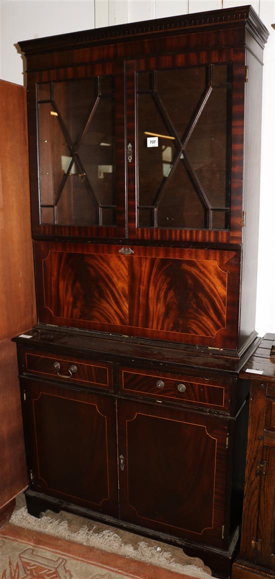 Mahogany glazed bookcase